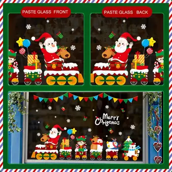 PATIMATE Xmas Vindue Klistermærke Glædelig Jul Vedhæng Natal godt nytår 2021 Xmas Gaver Noel 2020 Jul DecorFor Hjem Noel