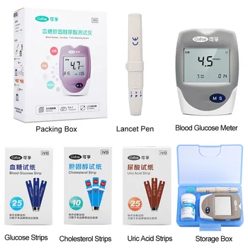 Cofoe 3 in1 Kolesterol&Urinsyre&Blood Glucose Meter Husstand glucometer kit Diabetes Gigt Tester Overvåge&Test Strips og Lancetter