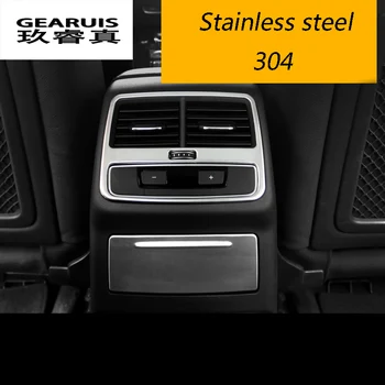 Car-styling Bageste aircondition vent dekorativ ramme luftudtag trim strip sticker Cover i rustfrit stål Til Audi A4 B9 2017