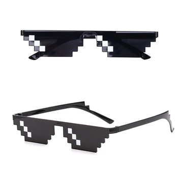 VIVIBEE Sjove Black 8 Bits Mosaik Solbriller Oculos Beskæftige sig Med Det Kølige Thug Life Pixels Tegnefilm Briller Fancy Fest, Skygge
