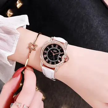 Luksus Kvinder Ure Læder Stjernehimmel Kvindelige Ur Quartz Armbåndsur Fashion Damer Armbåndsur Reloj Mujer Relogio Feminino