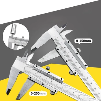 0-150mm/0-200 mm Carbon Stål Vernier Caliper Metal Mikrometer Måle, Millimeter, Tommer, Måling af Værktøj