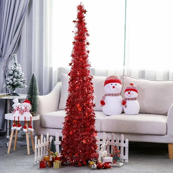 1,2 M DIY Paillet juletræ Popup-Sammenklappelig Glimmer Kunstige juletræ Med Stå Julepynt Træer