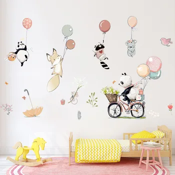 Tegnefilm Ballon Dyr Wall Stickers til Børn Børn værelser Wall Decor Flytbare Vinyl Decals Børnehaven Hjem, Indretning, Kunst på Væggene