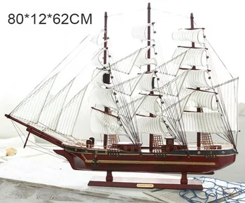 Hot Sælger Træ-Sejlskib Model Ornament Massivt Træ Stue Dekoration Skib Europæisk Stil Gave