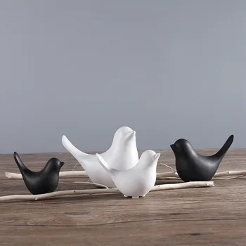 Moderne Enkel Nordisk Keramik Lille fugl Dekoration Hjemme Håndværk Desktop Skab, der er Pynt Fugl Model Gave
