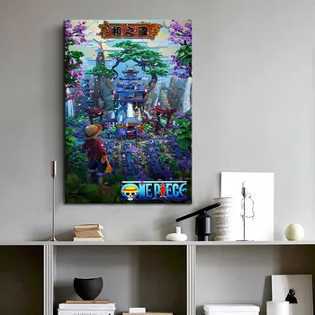 Kongeriget Ruffy Et Stykke Animationsfilm Plakat Kunst Olie på Lærred Malerier, Plakater og Prints Cuadros for Living Room Wall Decor