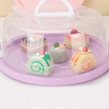 Bærbare Plast Runde Kage, Cupcake Box Dessert Container Tilfælde Forsegling Håndholdte Transportøren Bryllup Fødselsdag Køkken Forsyninger