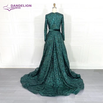 Elegant A-Line Luksus-Kjole Til Aften I Muslimske 2020 Vintage Lange Ærmer Pailletter Sparkle Prom Party Kjole
