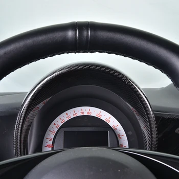 Bil Speedometer Carbon fiber dekorativ ramme Center konsol kombination meter klistermærker til smart fortwo forfour 453 bil styling