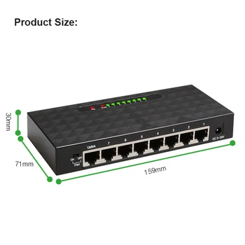 Gigabit Nerwork 8 Port Switch 10/100/1000 mbps Gigabit Ethernet-Netværk Switch Lan Hub højtydende Ethernet-Smart Switcher