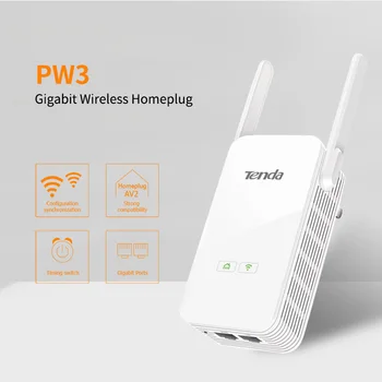 Tenda PW3 1000 mbps Wireless Powerline Adapter, PLC Ethernet-Wifi-Extender, der er Kompatible med PH3/PH15, Plug and Play, Homeplug AV2