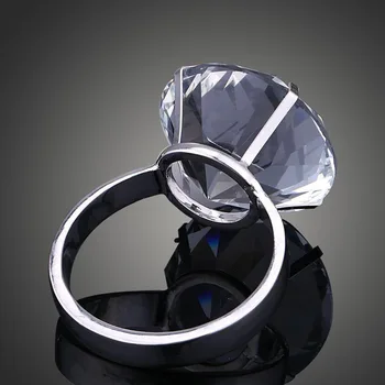 Bryllup Dekoration 8cm Krystal Glas Stor Diamant Ring Romantisk Ægteskab Forslag Rekvisitter Hjem Ornamenter Part Gaver, Souvenirs