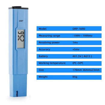 2-I-1 ORP/Redox Tester Digitale vandkvalitet Meter-1999MV - 1999MV Drikkevand ORP Test Pen