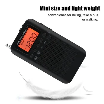 Mini-LCD-Digital FM/AM-Radio Højttaler Display 2 Bånds Stereo Radio Digital Tuning Radio Lomme Radio 3,5 mm Hovedtelefon Kabler
