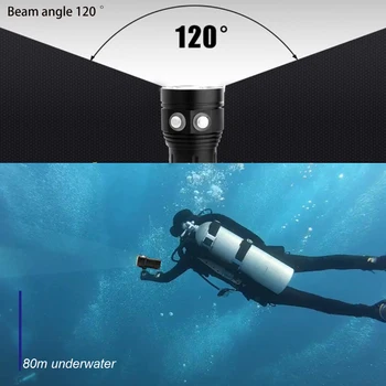 LED Dykning Lommelygte Med 15 XM-L2 Lampe Perler Super Lyse 20000Lumens Taktisk Lommelygte TIL undervandsfotografering Belysning
