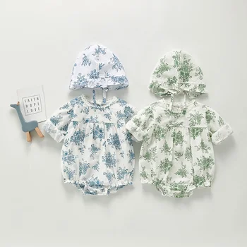MILANCEL 2020 baby girs tøj fuld ærme baby body med hat bomuld spædbarn tøj piger