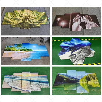 5 Paneler Olie Print Plakat Motorcykel Racing Lærred Maleri Plakater Væg Kunst Billede til stuen Hjem Dekoration