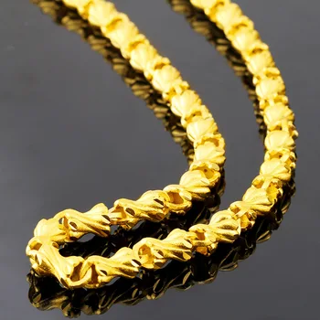 Vietnam Alluviale Guld Halskæde fancy guld Knogle Kæde design Ambition Herre Smykker