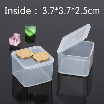 Gratis Forsendelse Gennemsigtig Plast Små firkantede Kasser ,Emballage opbevaringsboks med låg til smykker box Tilbehør Efterbehandling box