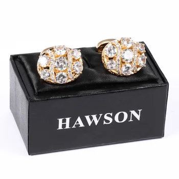 HAWSON Nye Ankomst Luksus Manchetknapper Til Mænd Og Kvinder 4 Farve Valgfri Crystal Fashion Jewellry Høj Kvalitet Med Box