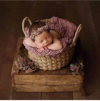 Fotografering rekvisitter baggrund tæppe hundrede dage nyfødte baby billeder, grove tråd vævet tæpper
