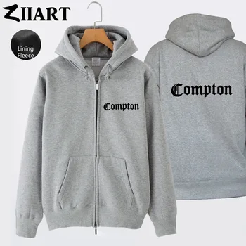 Compton mænd jakke pels overtøj pels mandlige jakke til mænd Gotisk font Hip Hop Rap Pels Hætteklædte Jakker ZIIART