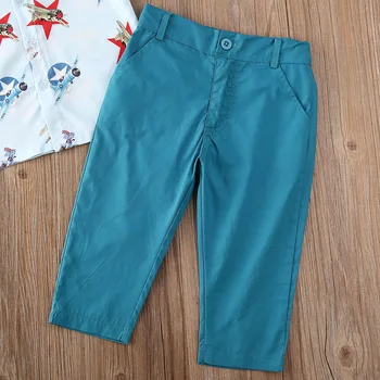Boy Tøj 2STK Toddler Dreng Sommeren Formelle Tøj Herre kortærmet Skjorte Tops+Bukser Outfit Størrelse 2-6Y