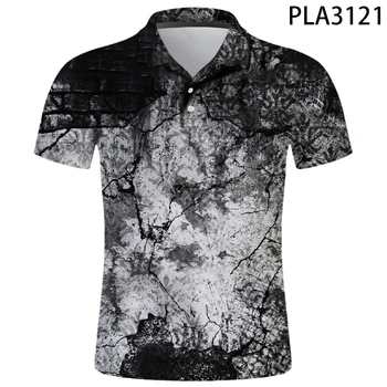 Nye Sommer Grunge 3D Printet Hombre Camisas De Polo Mænd Casual Fashion Boy Korte Ærmer Streetwear Polo Shirt Cool Toppe