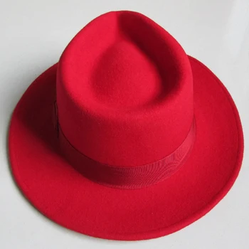 LIHUA Helt Uld smudsafvisende Crushable Kjole Fedoras Hat,Mænd er Ligesom Bløde Bowler Hat Til Jul Women 's Jazz-hat