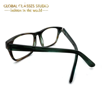 Mode Nye Kvinder Eller Mænd Brun Farve Med Grønne Ben Acetat Briller Brillerne Optisk Ramme A567 Brun