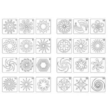 24pcs Mandala DIY Maleri Tegning Skabeloner Hersker Stencil Scrapbooking Skrive Værktøjer, Håndværk, Kunst Projekter
