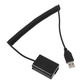 OOTDTY USB til NP-FW50 Dummy Batteri Eliminator Strømforsyning Foråret Kabel til Sony A7 A7RII A6500 A6400 A6300 A6100 A6000 Kamera