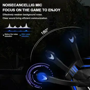 Kuulee 3,5 mm Gaming Headset MIKROFON LED Stereo Hovedtelefoner til PC, PS4 Slank Pro Xbox one X S
