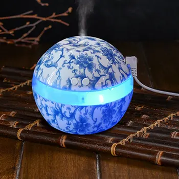 Blå og Hvid Porcelæn Ultralyd Luftfugter Luft Luftfugter Aroma Æterisk Olie Diffuser Aromaterapi til hjemmekontoret SPA