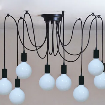 DIY Moderne nordiske retro hængende lampe Edison pæren lysarmaturer Spider til stuen Bar Cafe