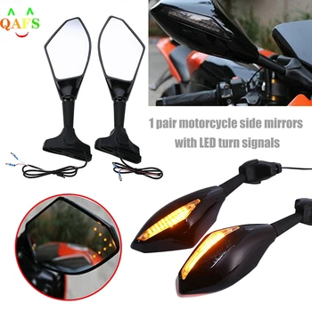 2stk Clignotants Moto Til Honda CBR 250 600 900 1000 RR LED-blinklys Indikatorer Motorcykel Rearview Spejle Retroviseur