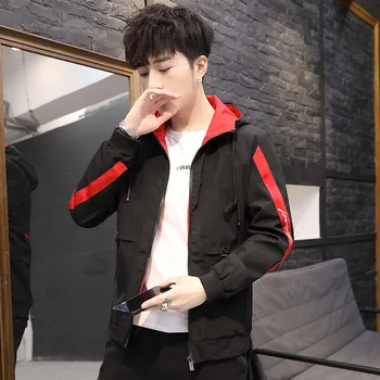 I 2019, Mode, hip-hop jakker mænd hættetrøjer frakke patchwork trykt homme Jakke mandlige koreansk mode plus størrelse 4XL toppe tøj