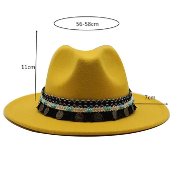Unisex Uld Filt Fedora Hatte Dekoration Mode Fladskærms Randen Jazz Panama cap Formelle Top Hat Bowler Hat Derby for Mænd