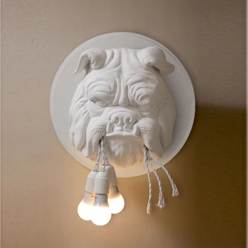 Nordiske dyr hoved væglampe stue spisestue undersøgelse soveværelse kreative designer KTV Bulldog væglampe LED-lamper