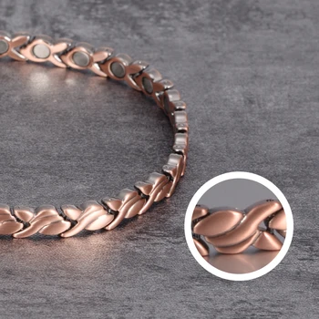 Magnetisk Ren Kobber Armbånd til Kvinder Vintage Kæde Sundhed Energi Magnetisk armbånd & Armbånd for Gigt Kvinder Smykker