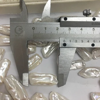 3pcs/masse,KESHI PERLER ,BIWA perle-perler, natur ferskvand barok perle -omkring 10x30 mm længde . halv boret hul