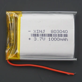 XINJ 3,7 V 1000 mAh lithium polymer batteri Li-ion celle 803040 For GPS-E-bog Kørsel optager Kamera, bluetooth hovedtelefon højttaler