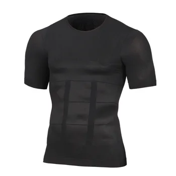 Mænds Slankende Shaper Kropsholdning Corrector T-Shirt Kompression Body Building Shirts
