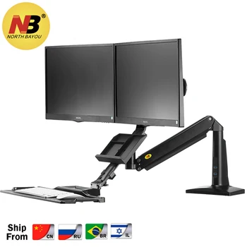NB FC24-2A gasfjeder 19-24 tommer Skærm Desktop Monitor Mount Fuld gang med Sit Stand-Arbejdsstation med Keyboard Skuffe USB 3.0