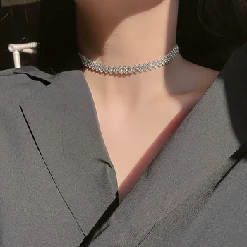2020 sydkoreas Nye Lys Luksus Mode Halskæde Personlighed Enkel Kravebenet Kæde Temperament Kvinders Banket Bære Smykker