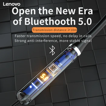 Lenovo XE05 Hovedtelefon Bluetooth-5.0, Trådløse Hovedtelefoner, Stereo Øretelefoner IPX5 Vandtæt Sport Headset Med Noise Cancelling Mikrofon