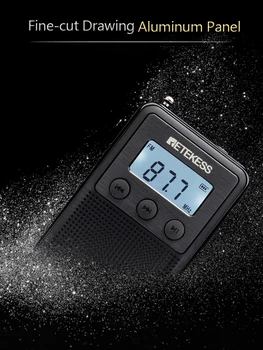 Retekess TR103 Bærbare Lomme Mini-Radio FM / MW / Kortbølge Radio Digital Tuning 9/10Khz MP3-Afspiller med Genopladelige batterier