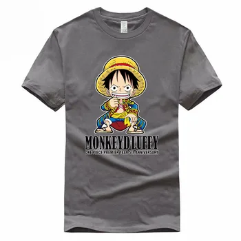 Euro Størrelse One Piece Ruffy Japansk Berømte Anime-T-shirt Mode Korte ærmer O-Hals Unisex Bomuld Sommeren Tshirt GMT3000015