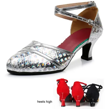 Jazz dans sko til kvinder latin dansesko kvinde salsa balsal sko lukkede toe hæle shoes baile latino mujer 34 41
